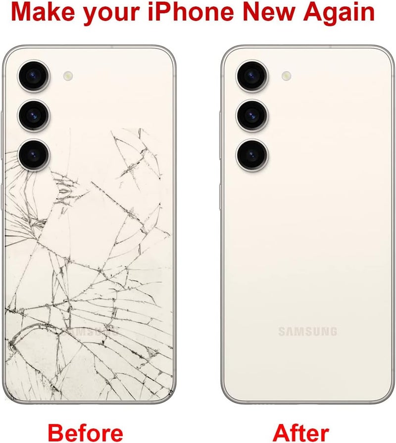 Perzework Rear Back Glass Replacement for Samsung Galaxy S23 Plus with Reparing Toolkit and Manual (Cream) - Image 5